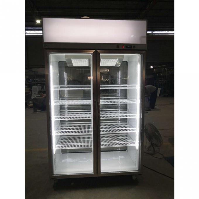 R134A 1000L Ticari Cam Kapı Soğutucular Bar ekran Buzdolabı 0