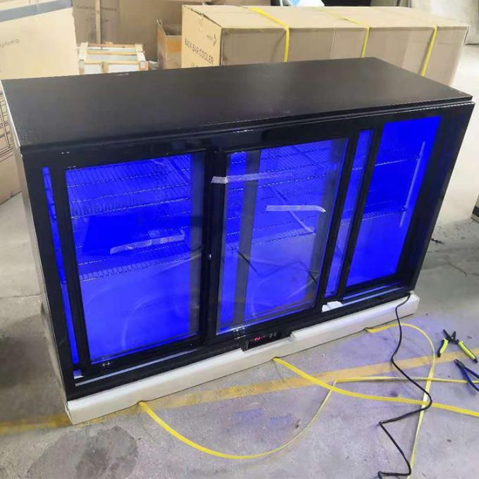 Mavi Işık ile 3 Kapı 330L Tezgah Altı Bar Buzdolabı 0