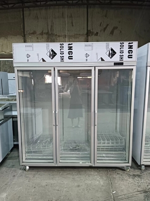 Ticari içecek ekranı buzdolabı 3 cam kapı dikey soğutucu 110V 60Hz