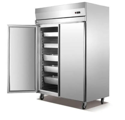 Kaydırma Kapısı Beyaz Ticari Buzdolabı Dondurucu 400L 220V Soğutma Sistemi 2-10.C R134a Soğutucu