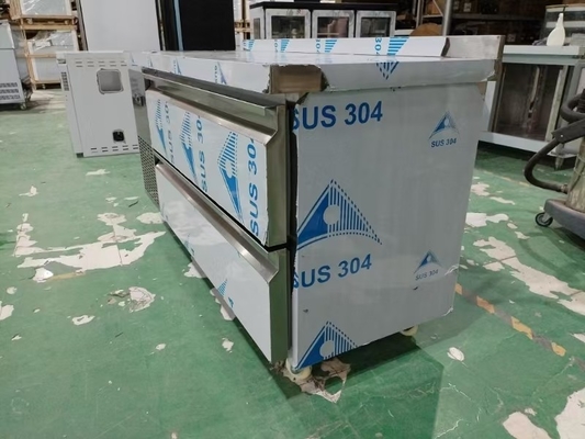 Özel Ticari buzdolabı dondurucu 60 " Döşeme altındaki buzdolabı w / 2 çekmece 115v 304 Gümüş