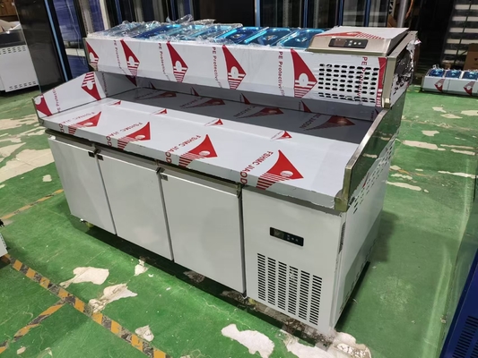 1.8M Salat İş Masası 3 Kapı Soğutulmuş Pizza Hazırlama Masası