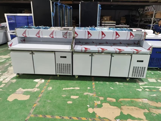 1.8M Salat İş Masası 3 Kapı Soğutulmuş Pizza Hazırlama Masası