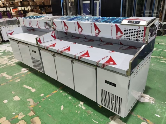 1.8M Salat İş Masası 3 Kapı Soğutulmuş Pizza Hazırlama Masası