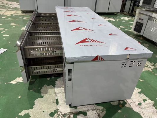 Ticari 8 çekmecelik tezgah masası tezgah altındaki mutfak çalışma masası buzdolabı