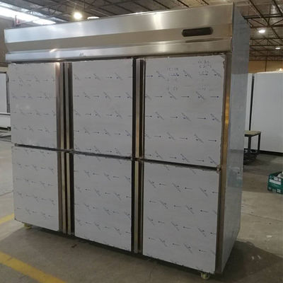 880W 6 Kapılı Ticari Paslanmaz Çelik Buzdolabı Dondurucu