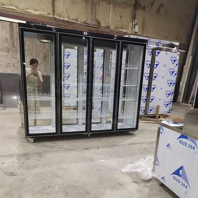 Market İçin Soğutucu 4 Cam Kapılı Buzdolabına 2500L Ulaşın