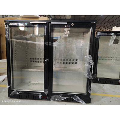 Fan Soğutmalı Çift Cam Kapı Ticari Arka Bar Soğutucu 208L 190W