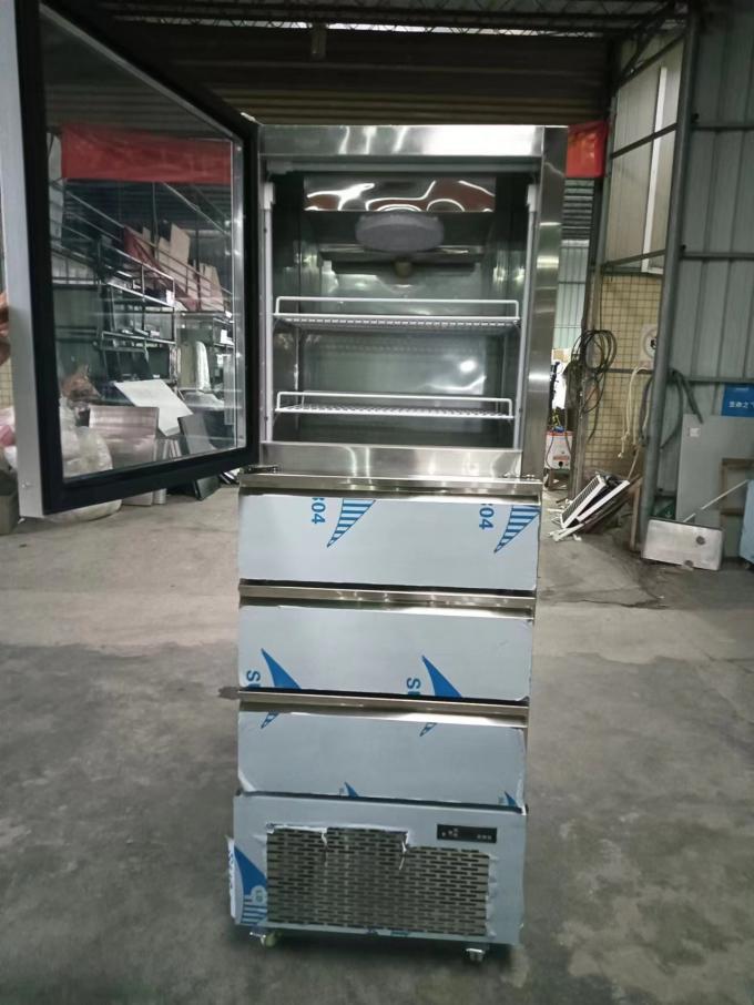 American Upright Buzdolabı Üst Cam Kapı Mutfak Kullanımı için 110V/60Hz ile Alt Çekmeceler 1