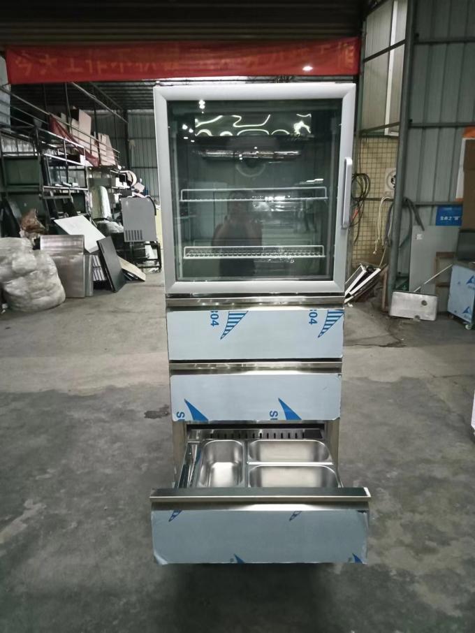 American Upright Buzdolabı Üst Cam Kapı Mutfak Kullanımı için 110V/60Hz ile Alt Çekmeceler 2