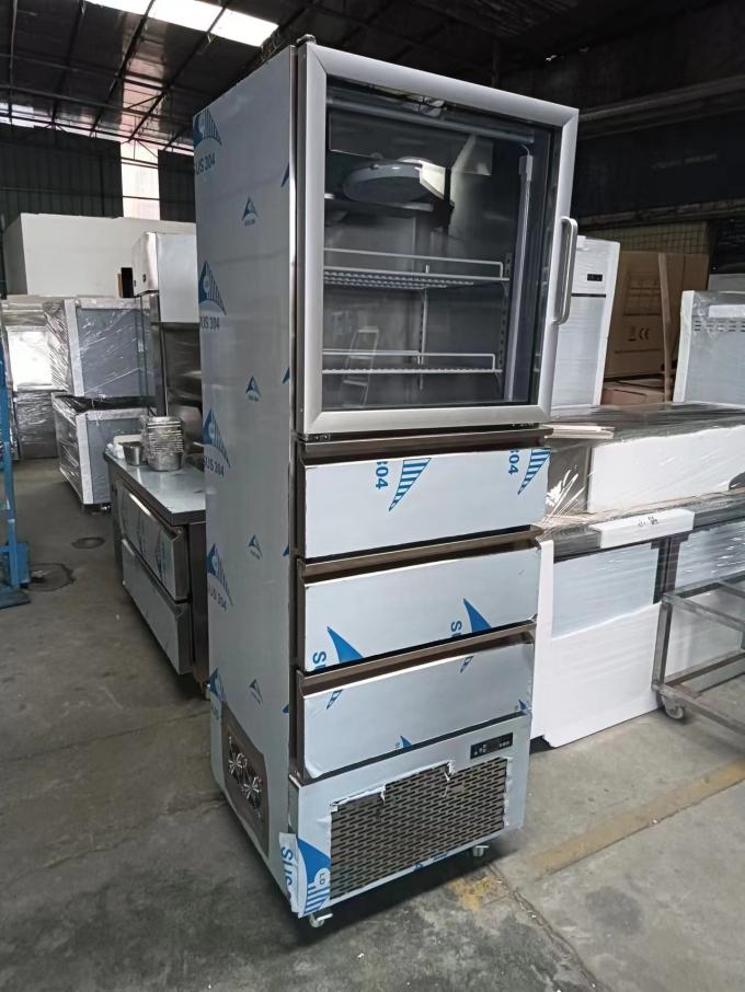 American Upright Buzdolabı Üst Cam Kapı Mutfak Kullanımı için 110V/60Hz ile Alt Çekmeceler 0