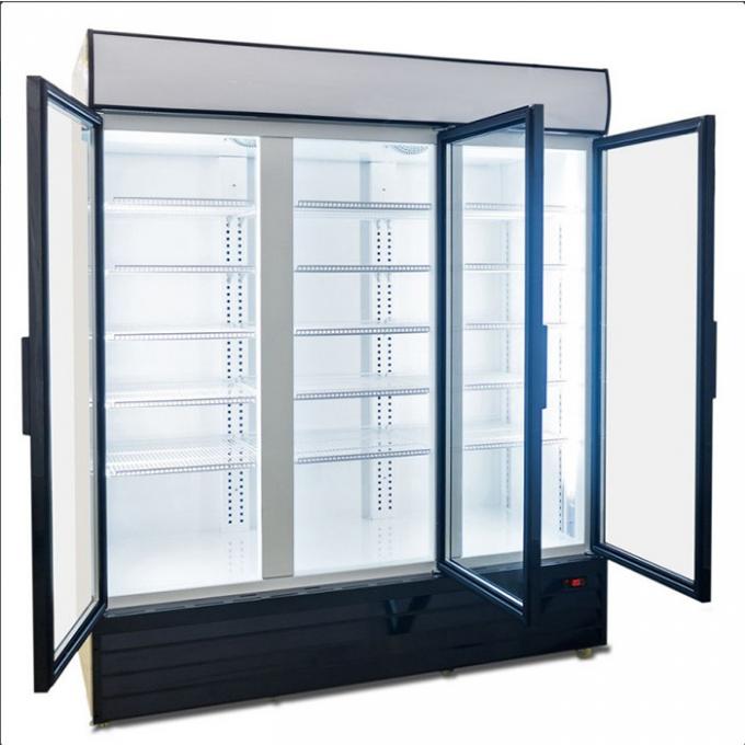 ROHS CFC Ücretsiz Ticari Cam Kapı Soğutucular 1500L Dik Cam Kapı Bar Buzdolabı 0