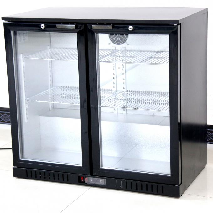 900 * 520 * 835mm Ticari Cam Kapı Soğutucular 208L Çift camlı vitrinli buzdolabı 0
